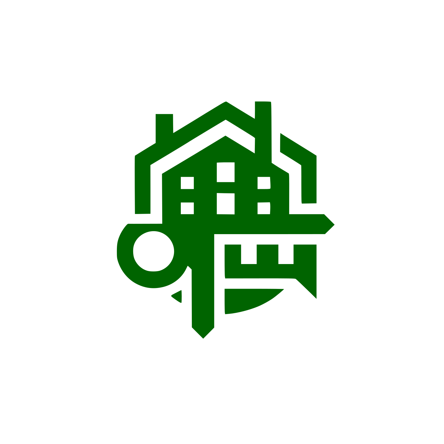 Building Key Logo #006400