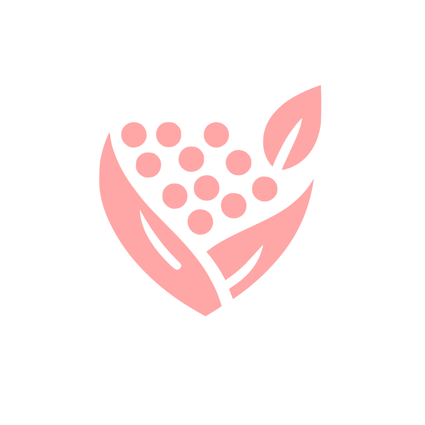 Leaf and Grapes Logo #ffa6a6