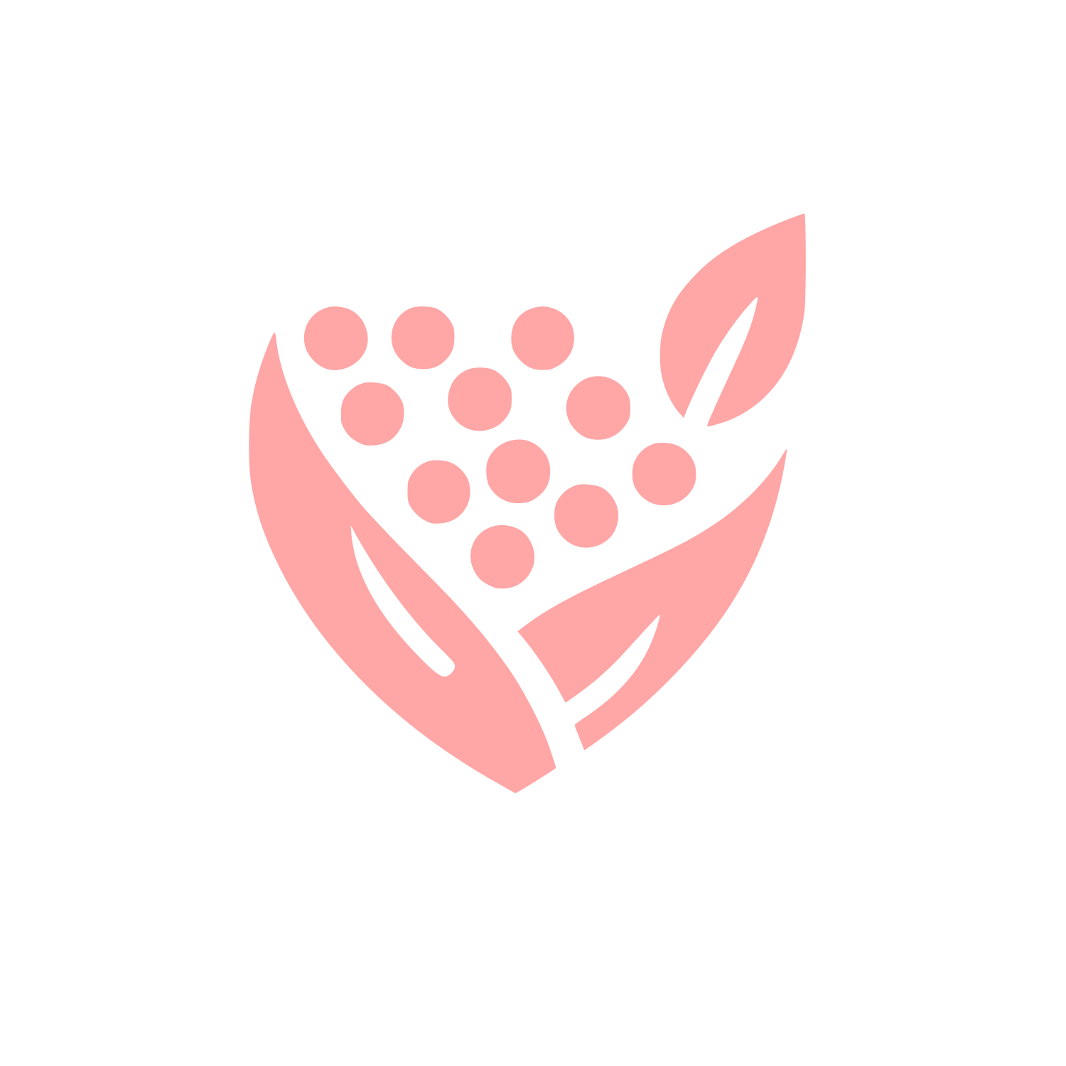Leaf and Grapes Logo #ffa6a6