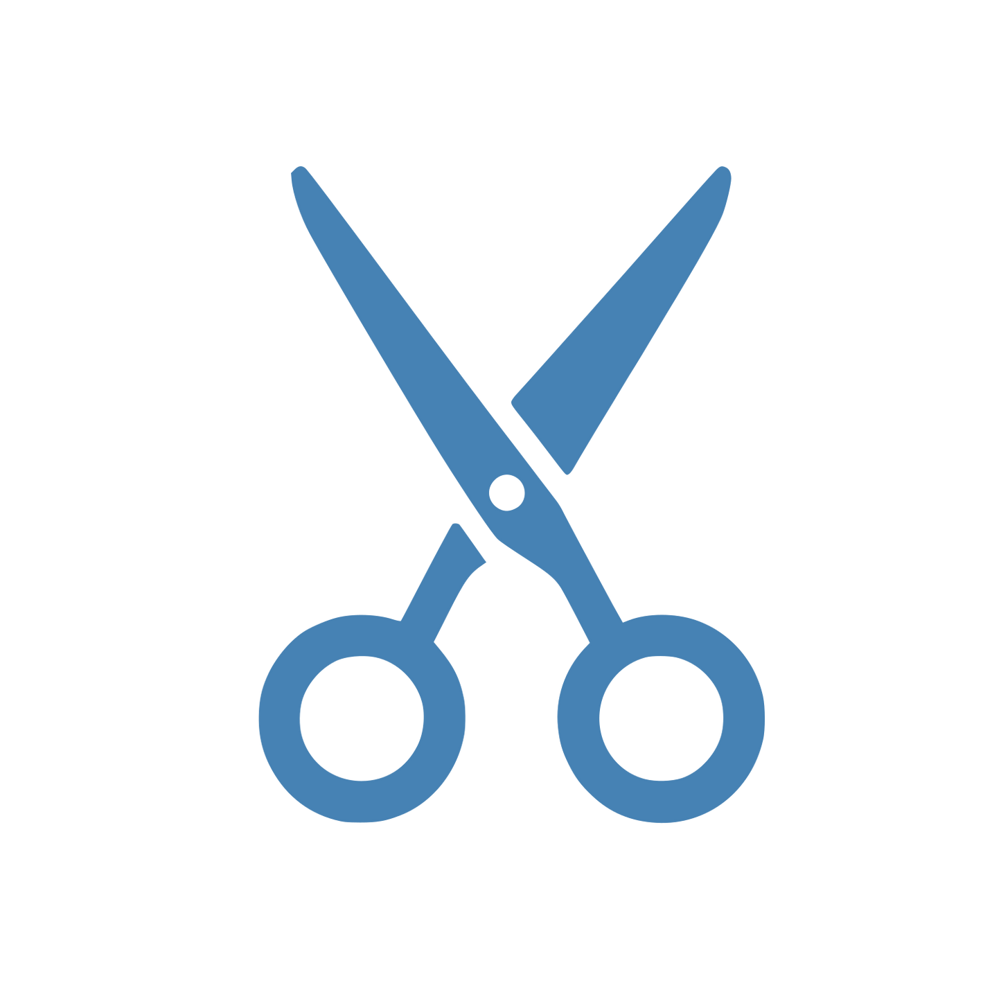 Open Scissors Logo #4682B4