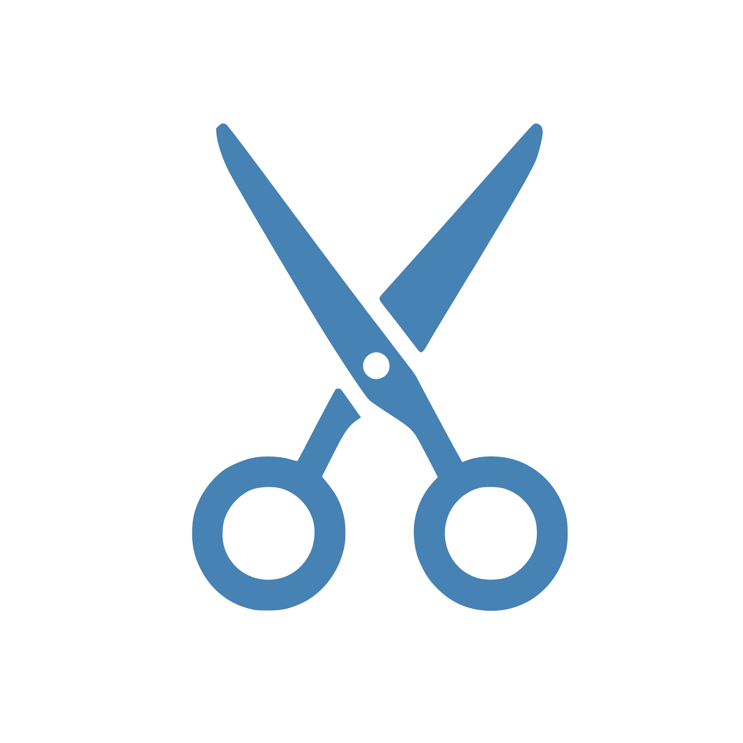 Open Scissors Logo #4682B4