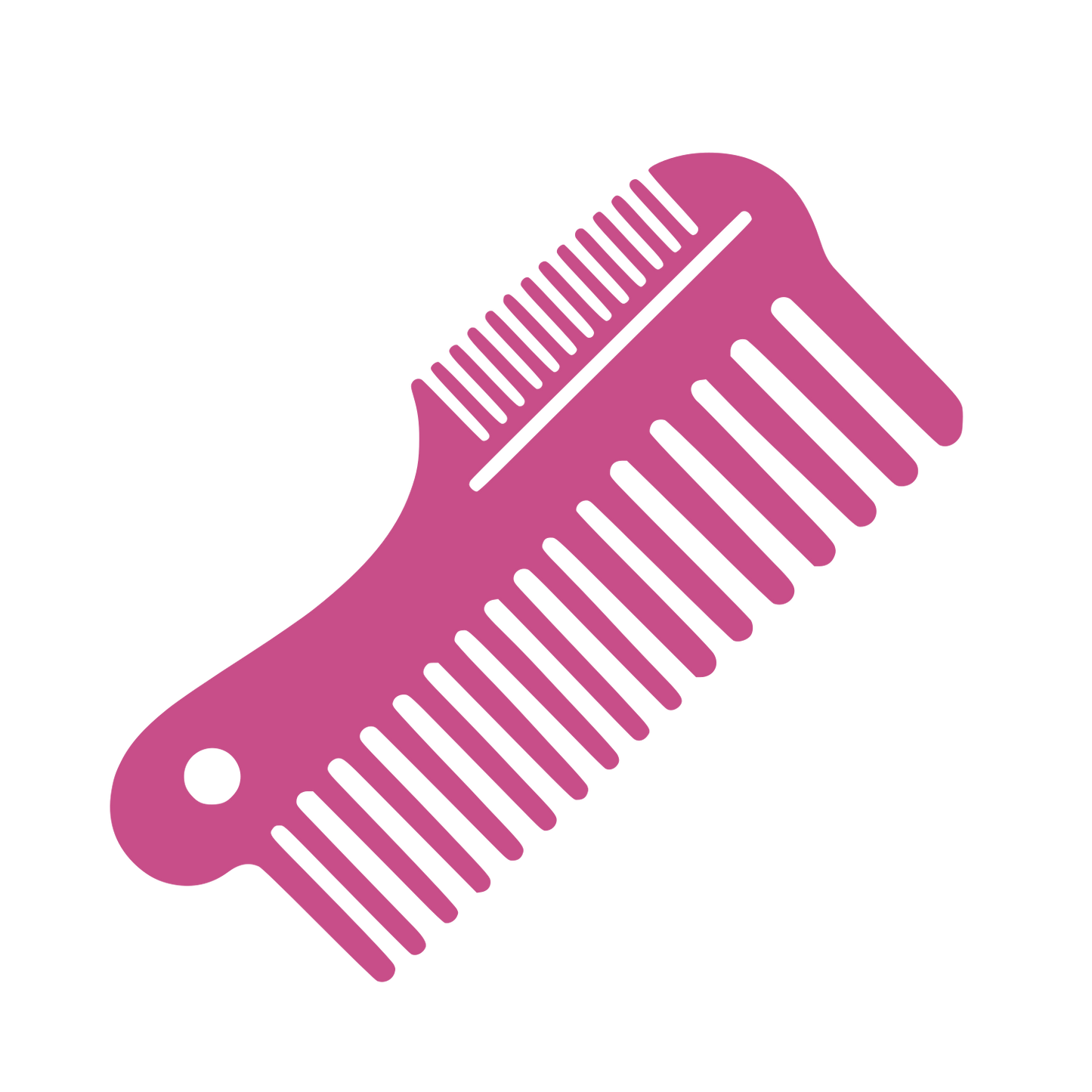Double Comb Hair Logo #C84E89