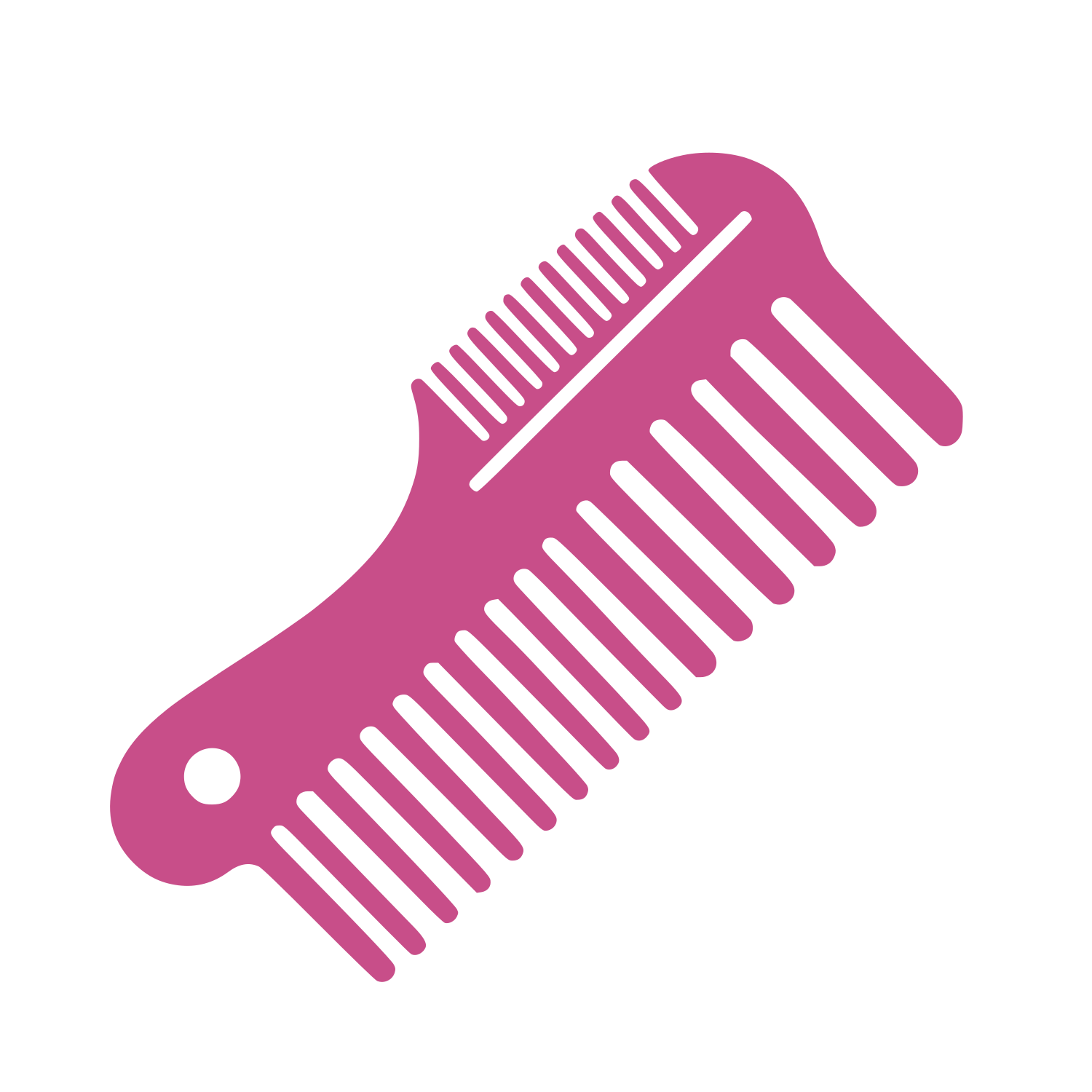 Double Comb Hair Logo #C84E89