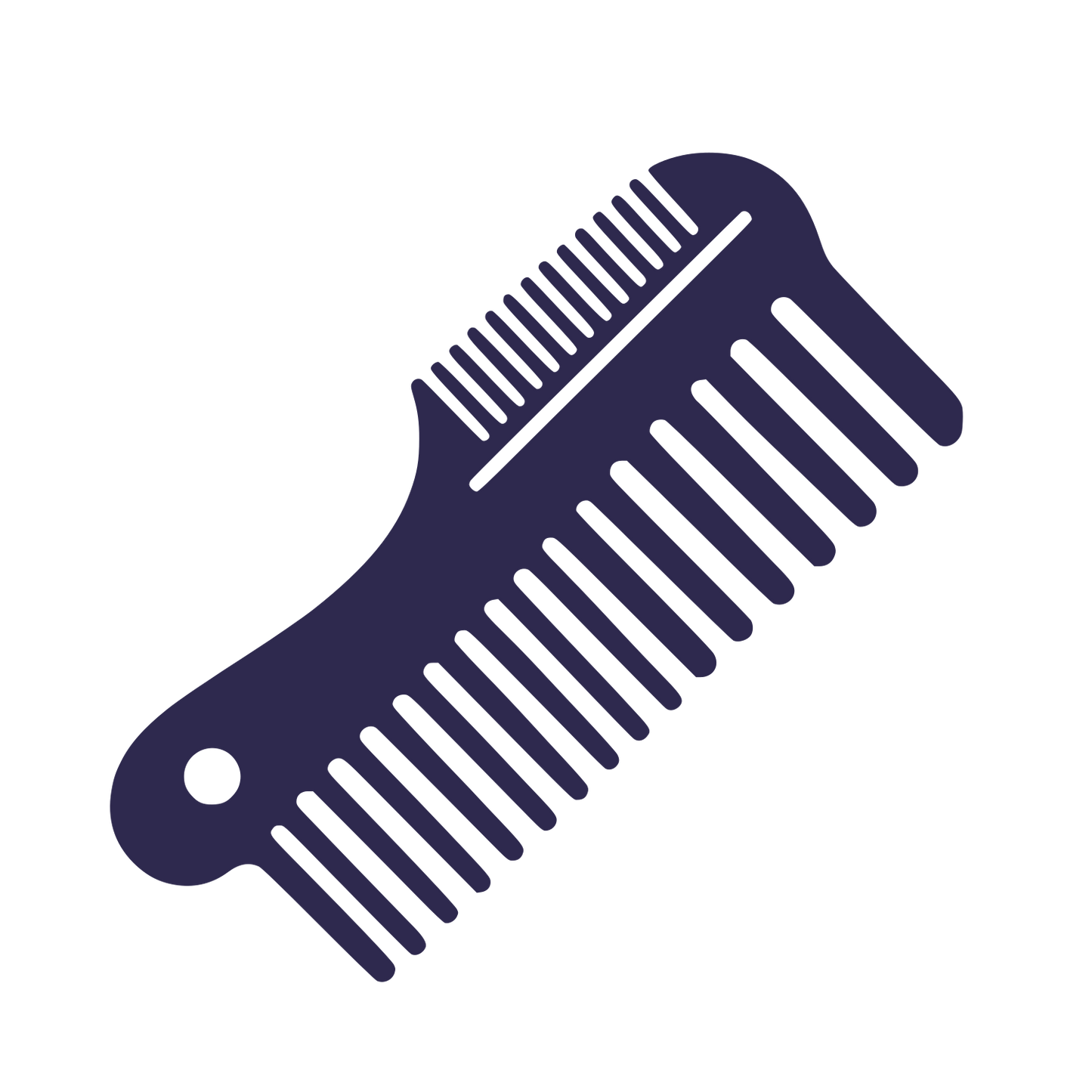 Double Comb Hair Logo #2E294E
