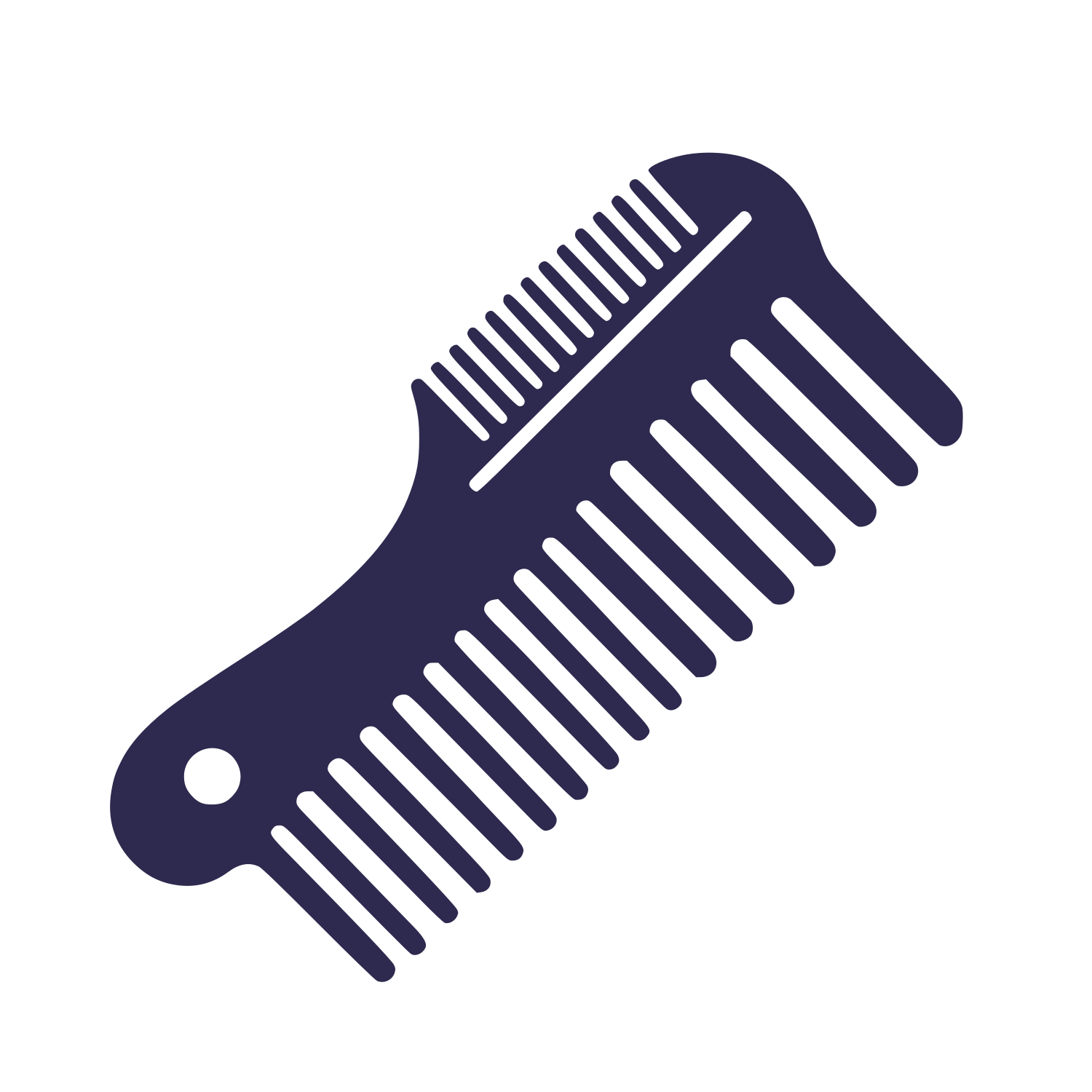Double Comb Hair Logo #2E294E
