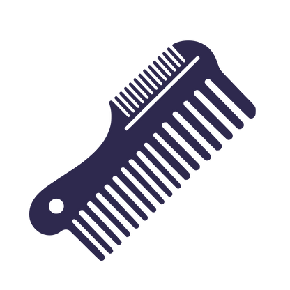 Double Comb Hair Logo #2E294E