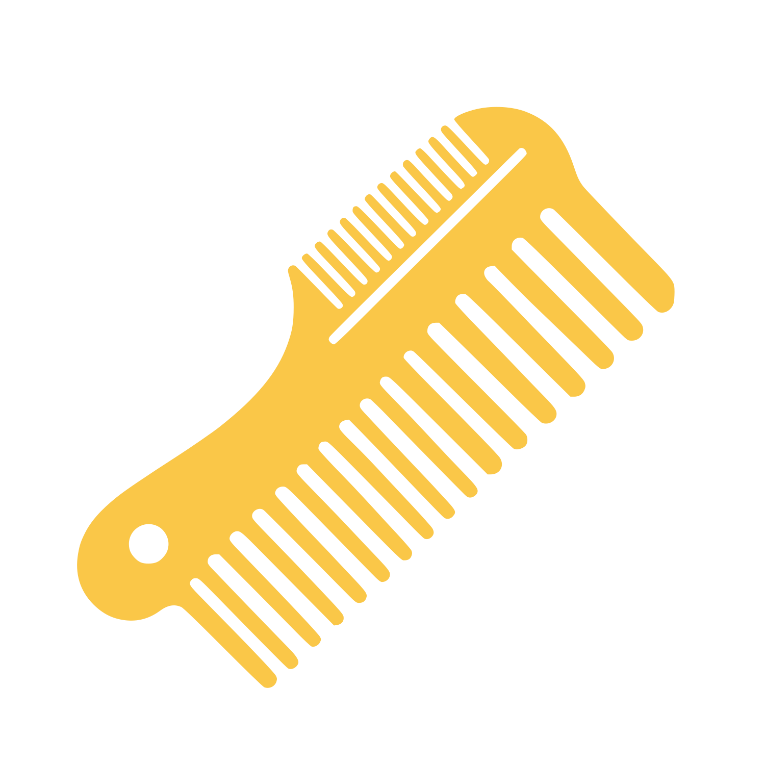 Double Comb Hair Logo #FAC748