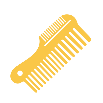 Double Comb Hair Logo #FAC748