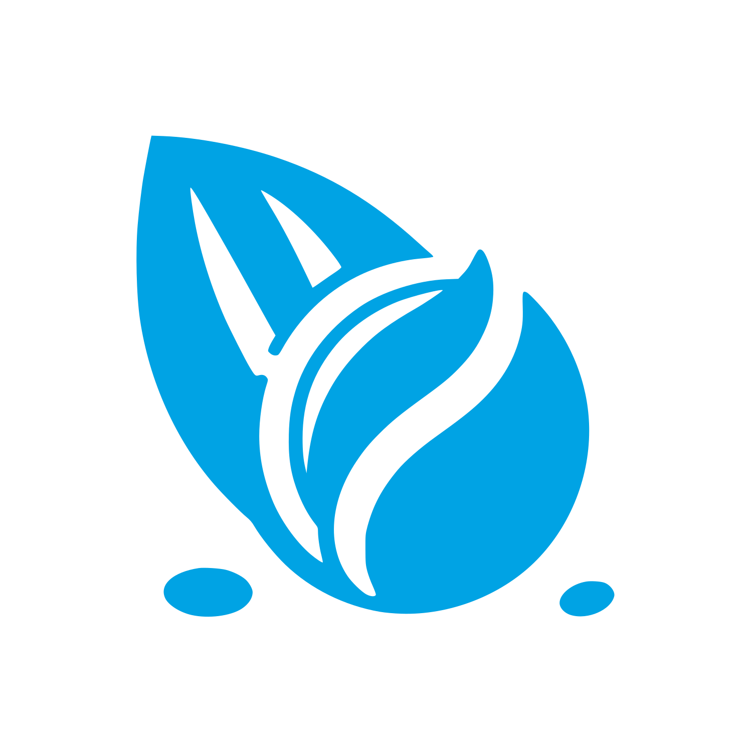 Leaf and Seed Logo #00a3e4