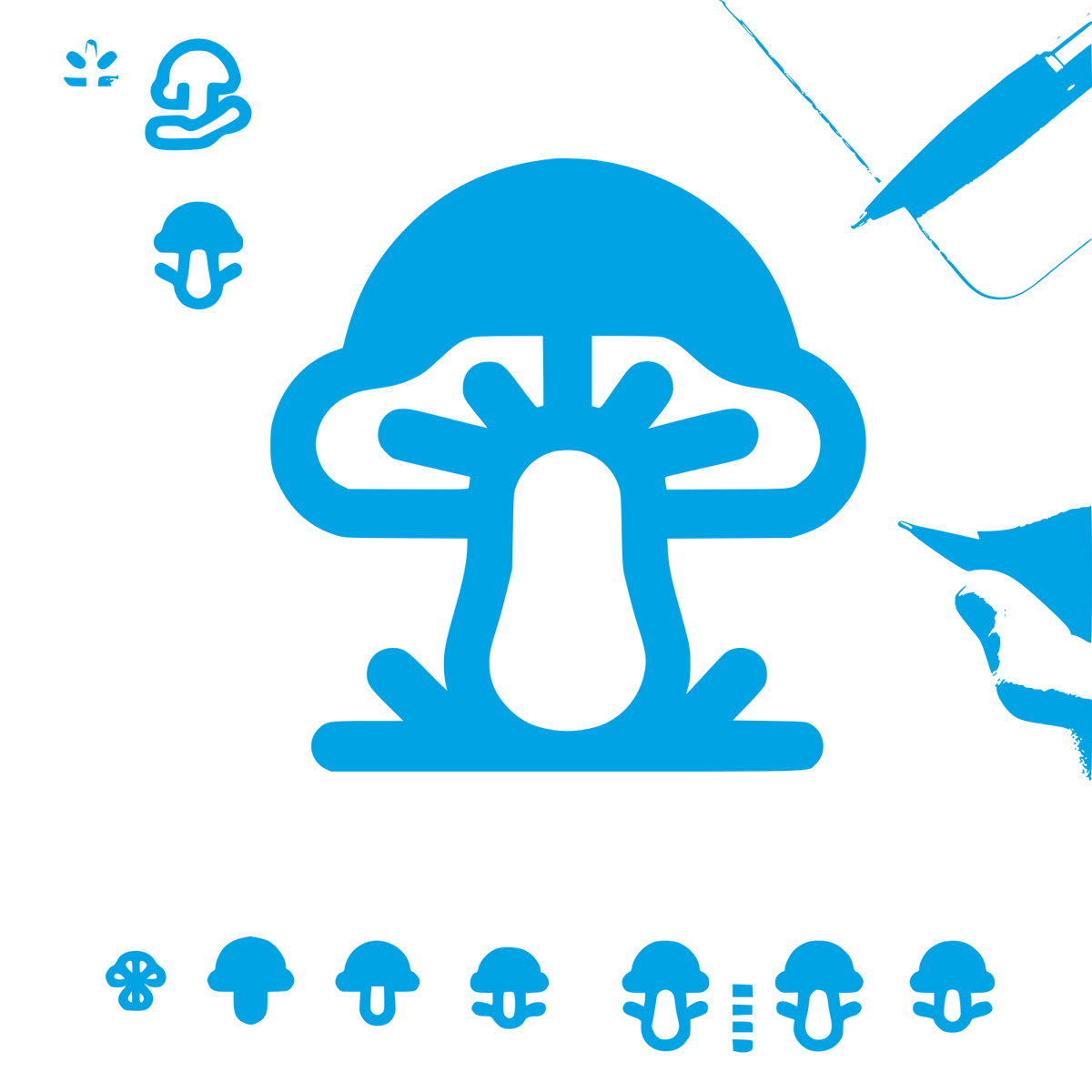 Mushroom Logo Design #00a3e4