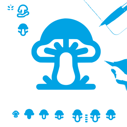 Mushroom Logo Design #00a3e4