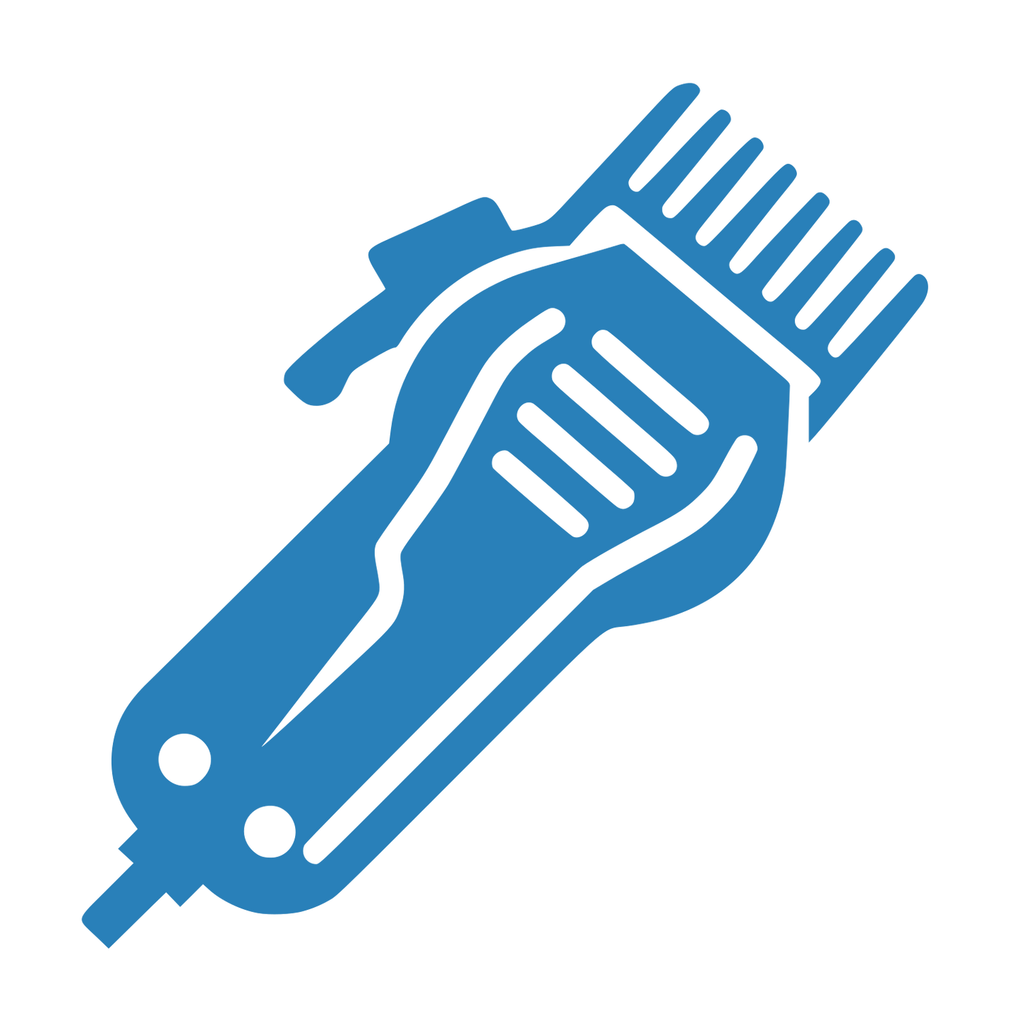 Hair Clipper Logo #2980B9