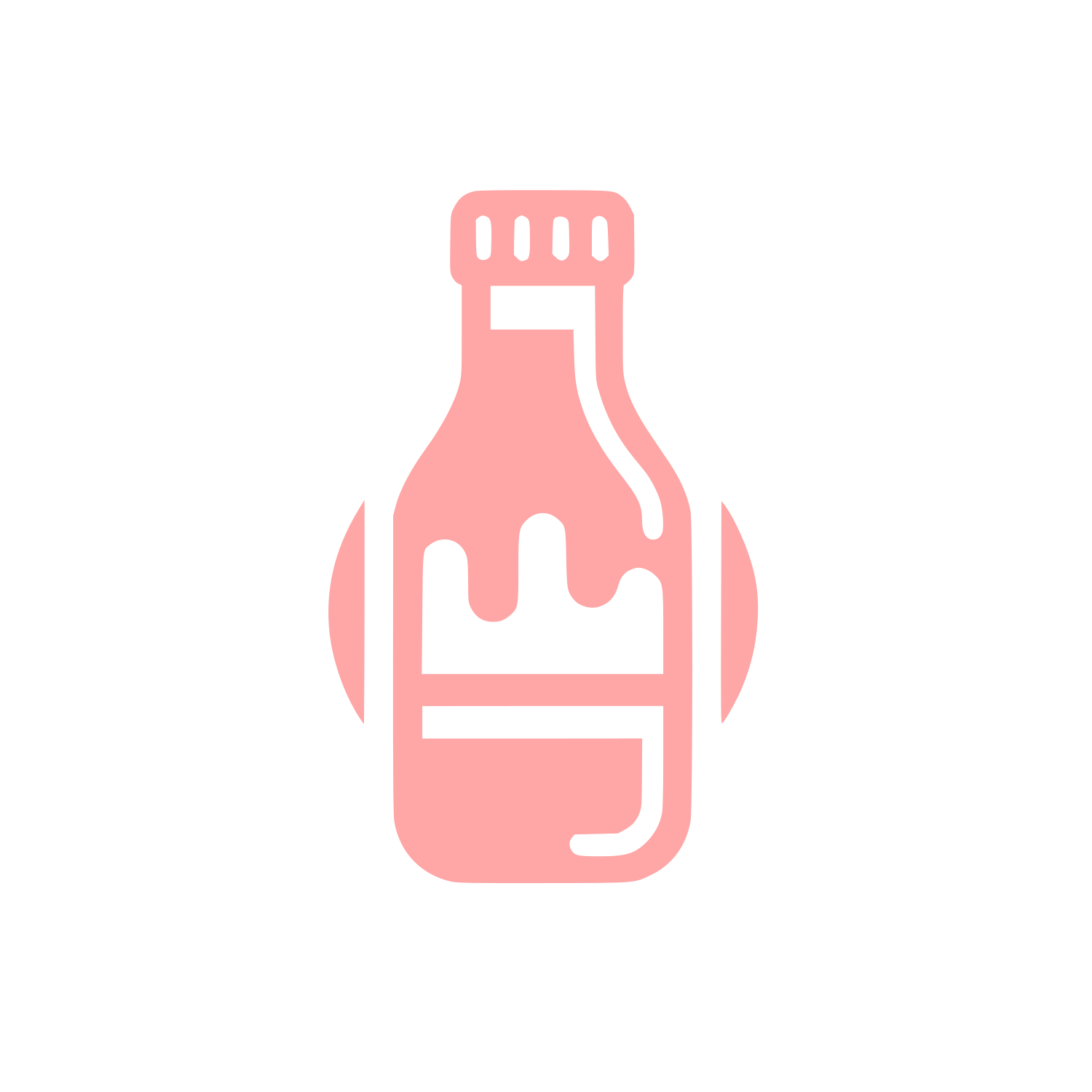 Milk Bottle Logo #ffa6a6