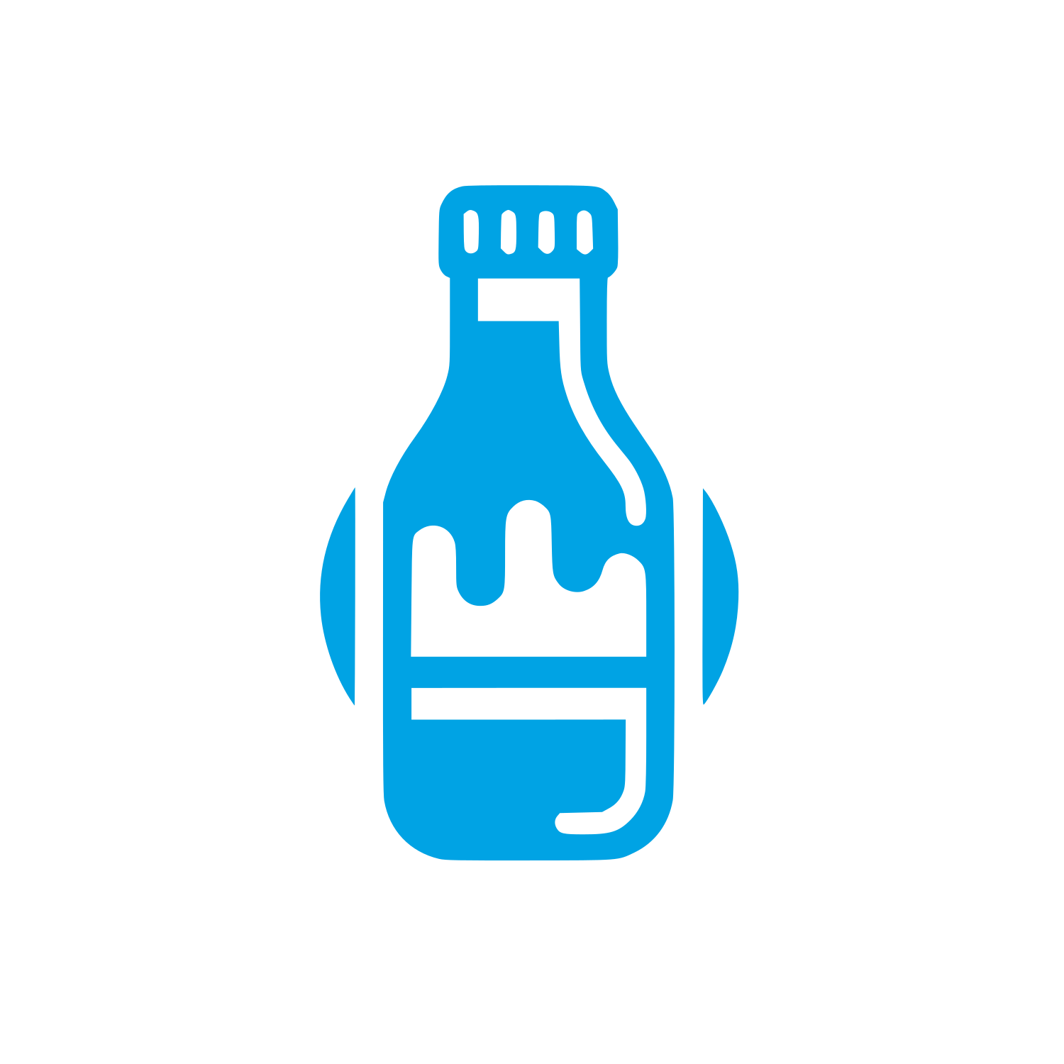 Milk Bottle Logo #00a3e4