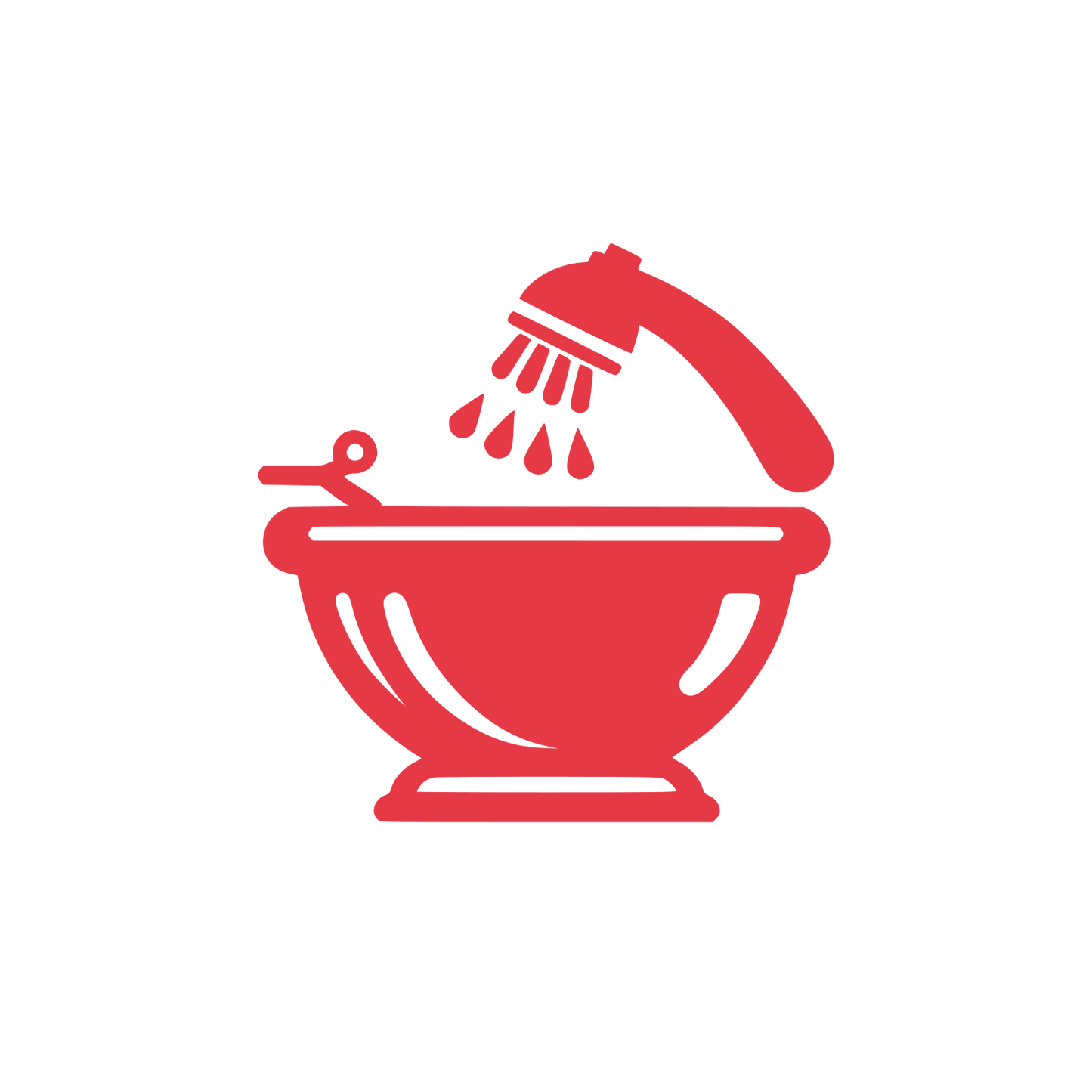 Bathtub Shower Logo #E63946