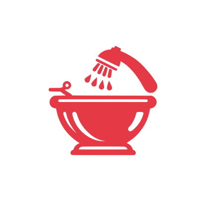 Bathtub Shower Logo #E63946