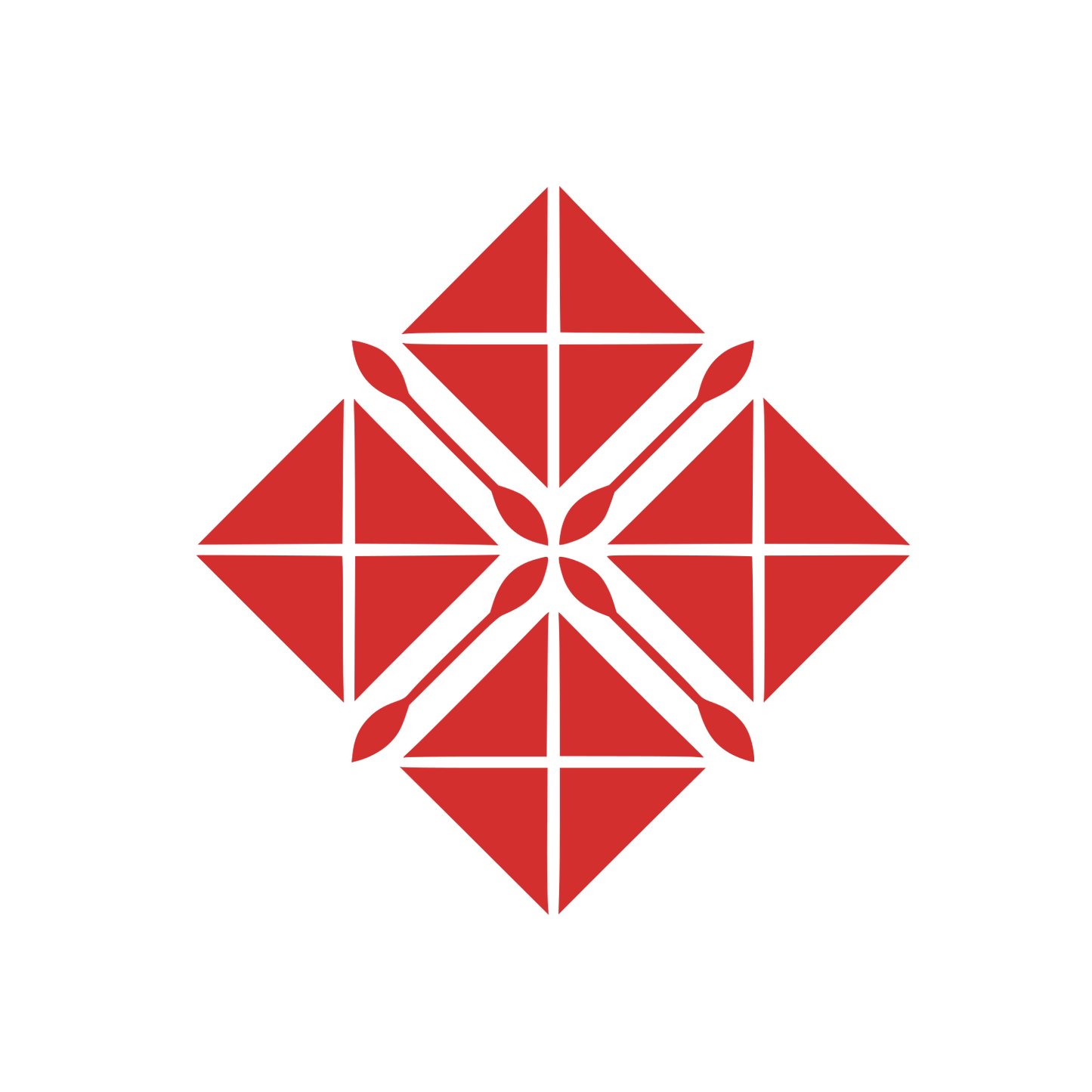 Interlocking Diamond Triangle Logo #D32F2F