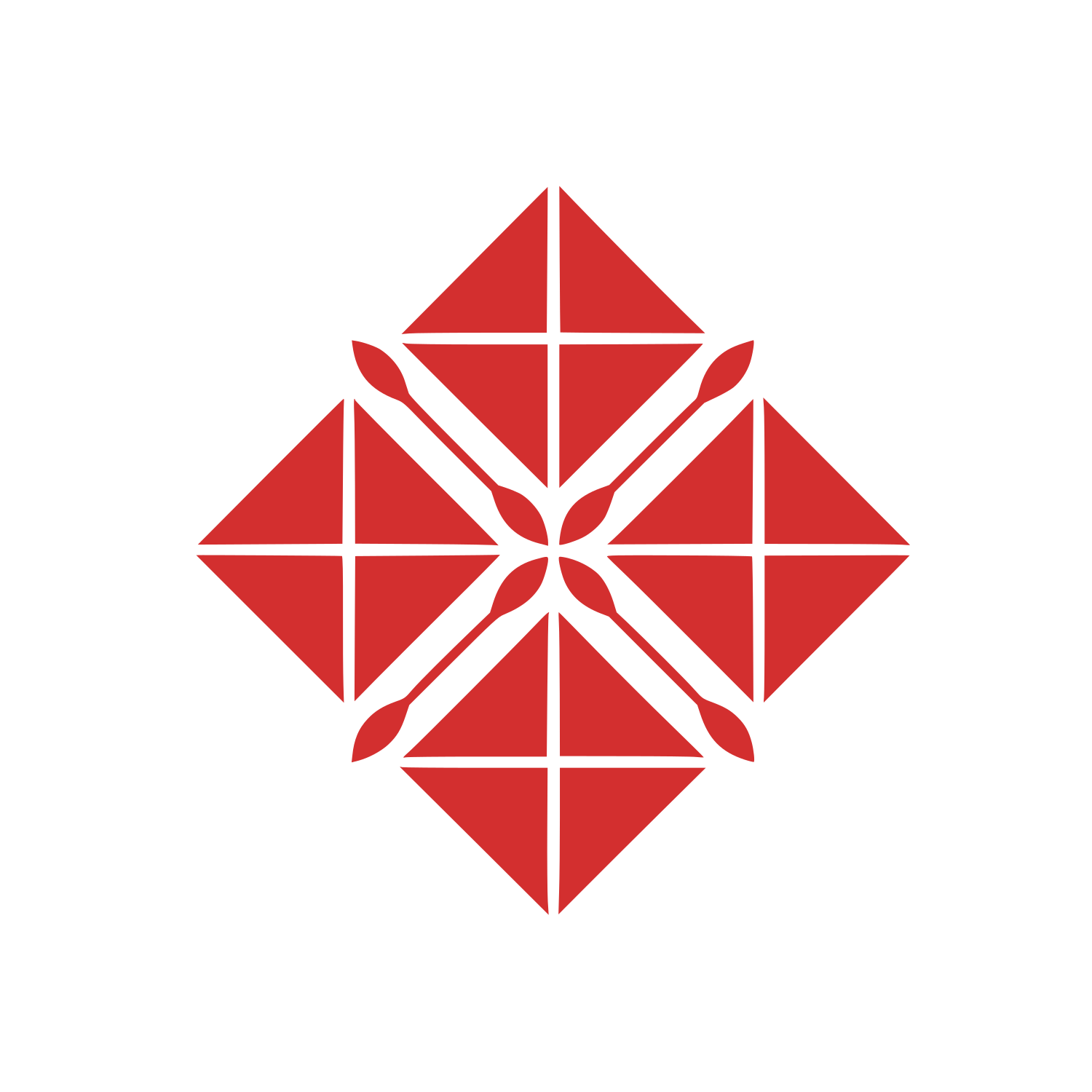 Interlocking Diamond Triangle Logo #D32F2F