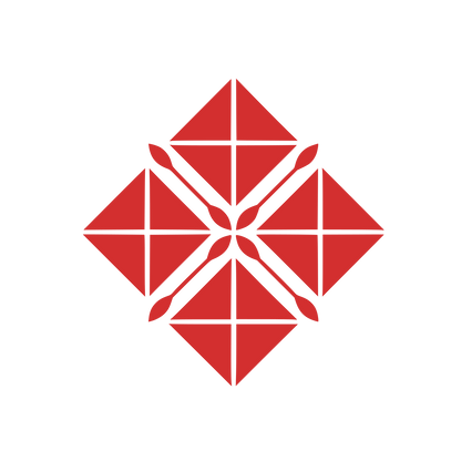 Interlocking Diamond Triangle Logo #D32F2F