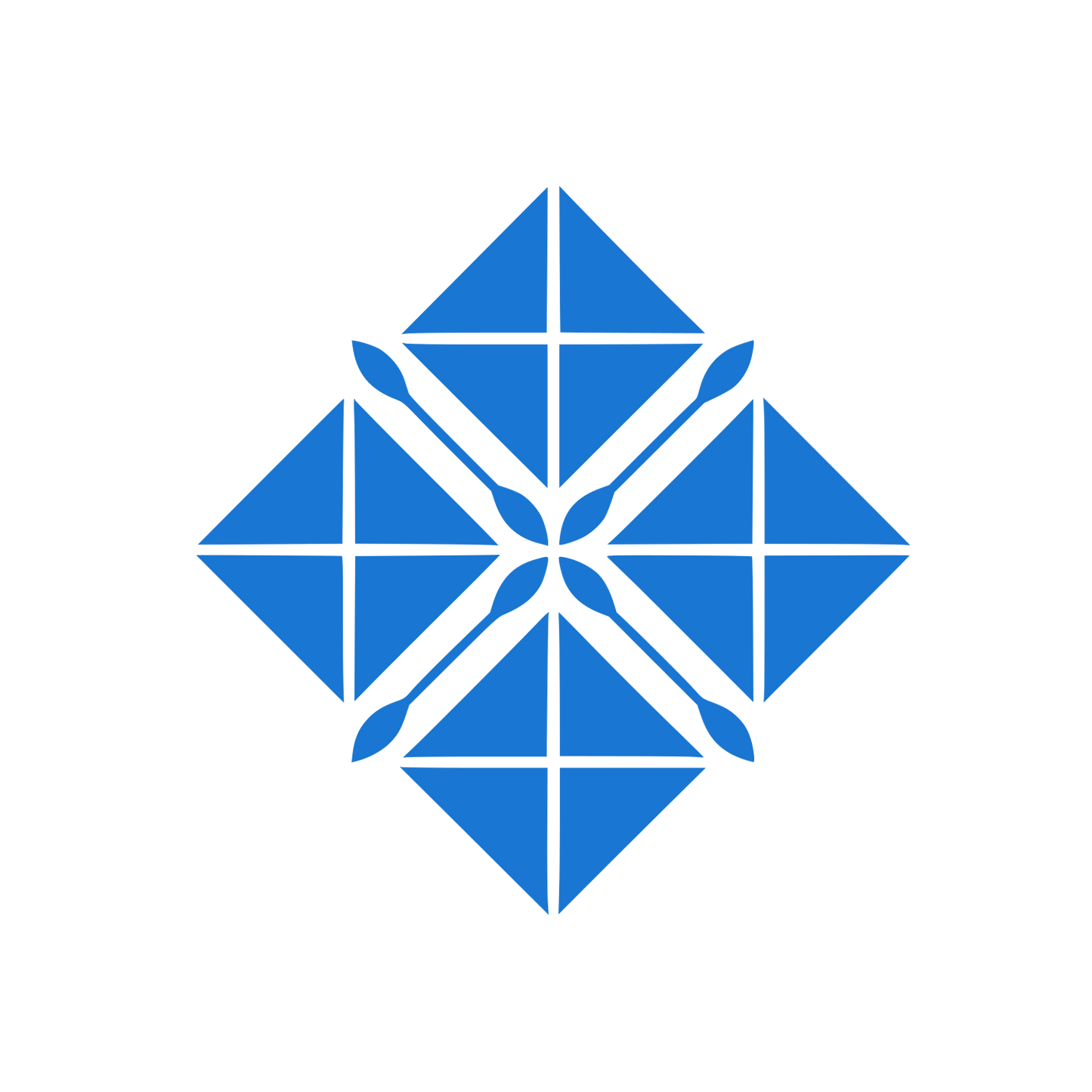 Interlocking Diamond Triangle Logo #1976D2