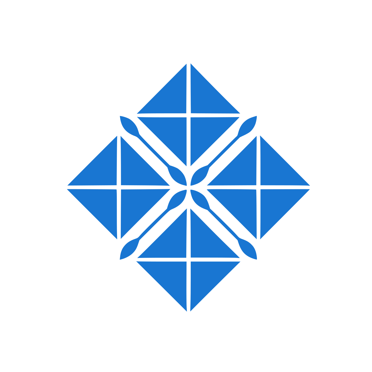 Interlocking Diamond Triangle Logo #1976D2
