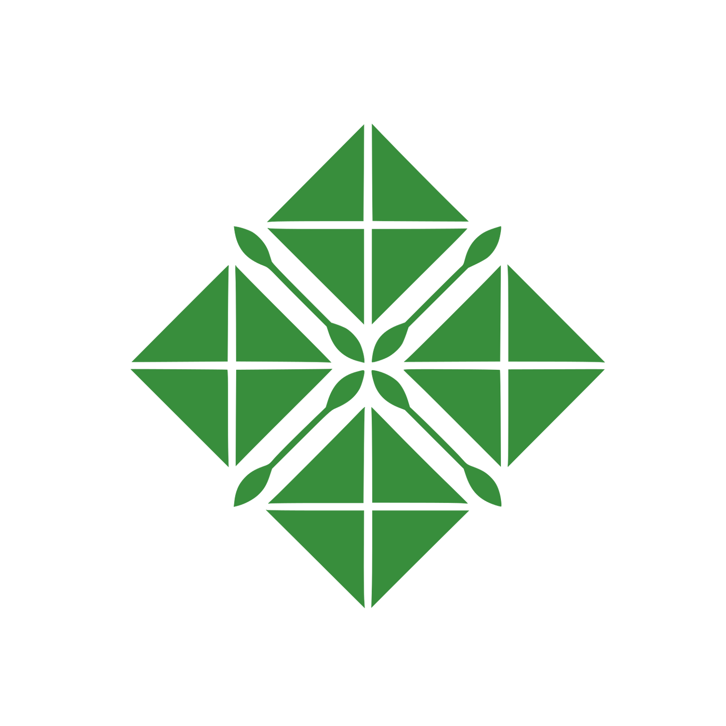 Interlocking Diamond Triangle Logo #388E3C
