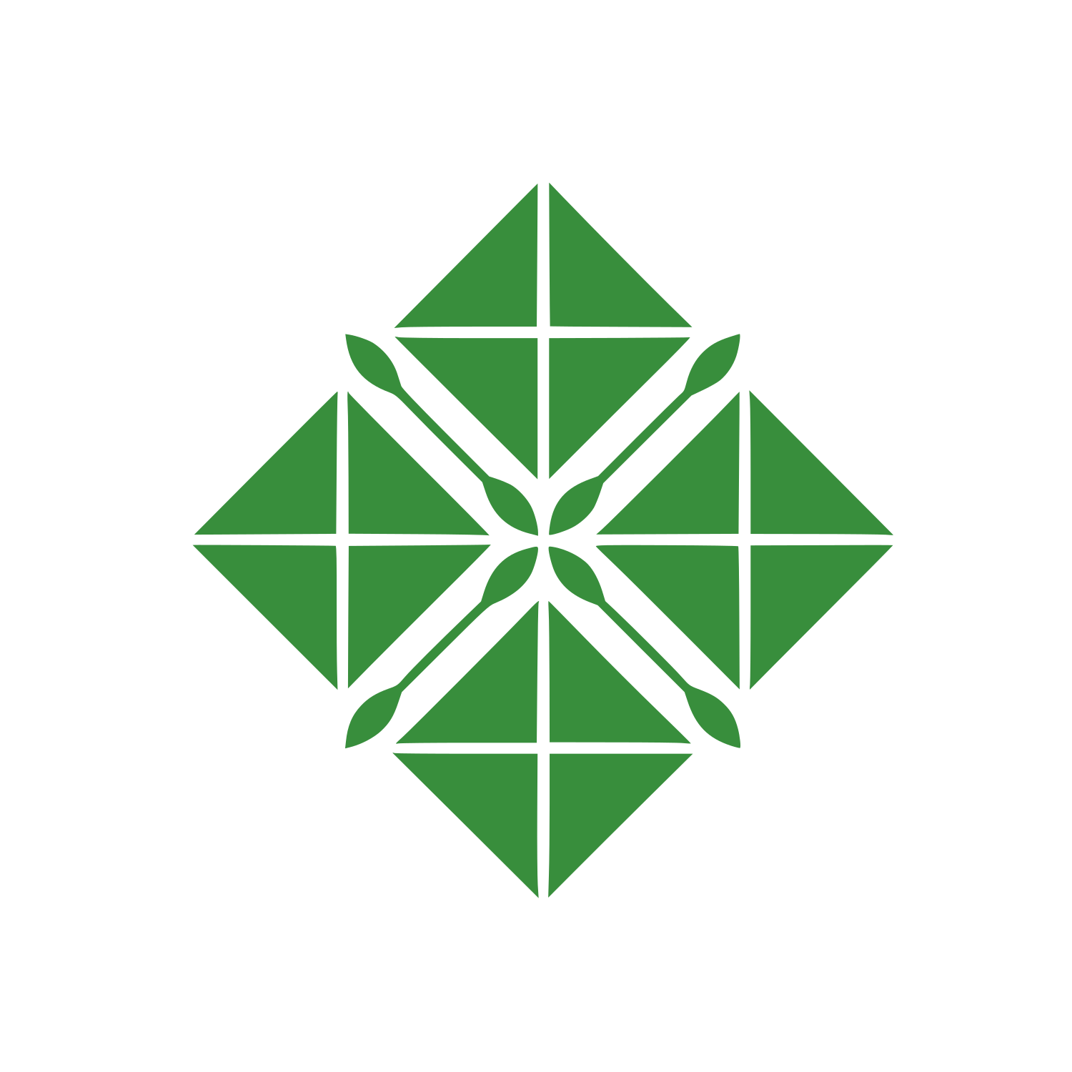 Interlocking Diamond Triangle Logo #388E3C