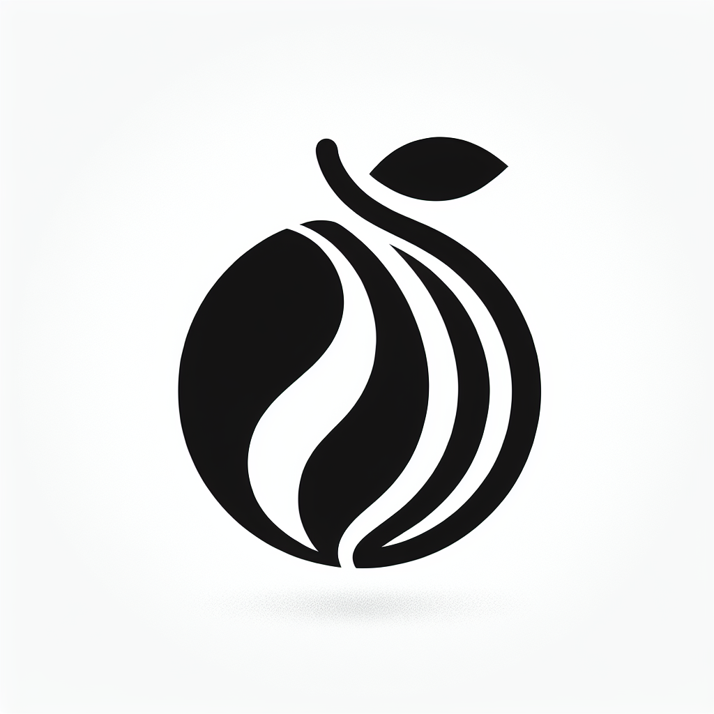 Plum Fruit Leaf Logo