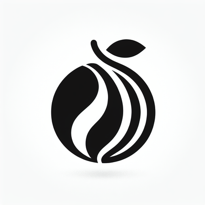 Plum Fruit Leaf Logo