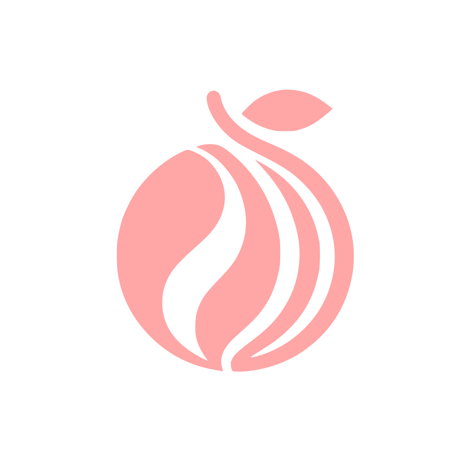 Plum Fruit Leaf Logo #ffa6a6