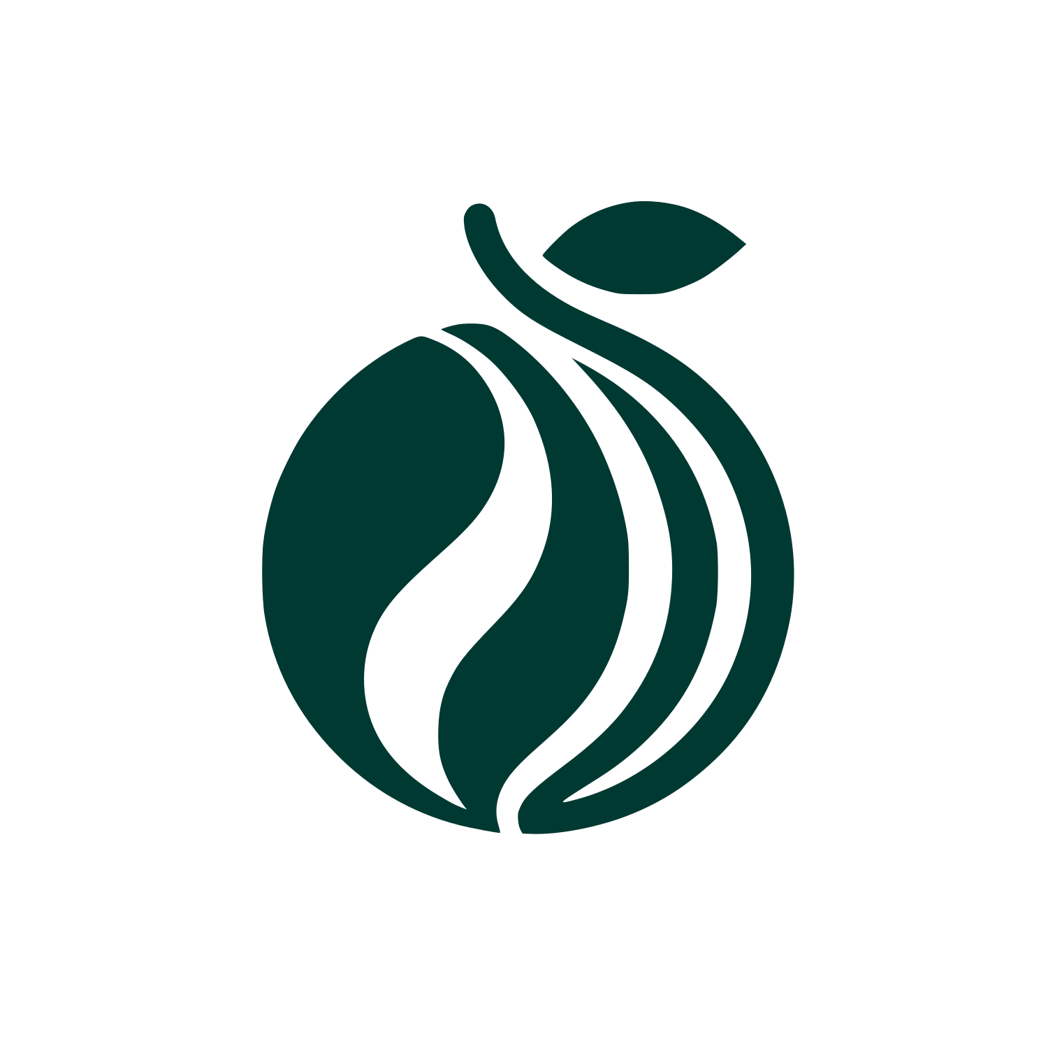 Plum Fruit Leaf Logo #003932