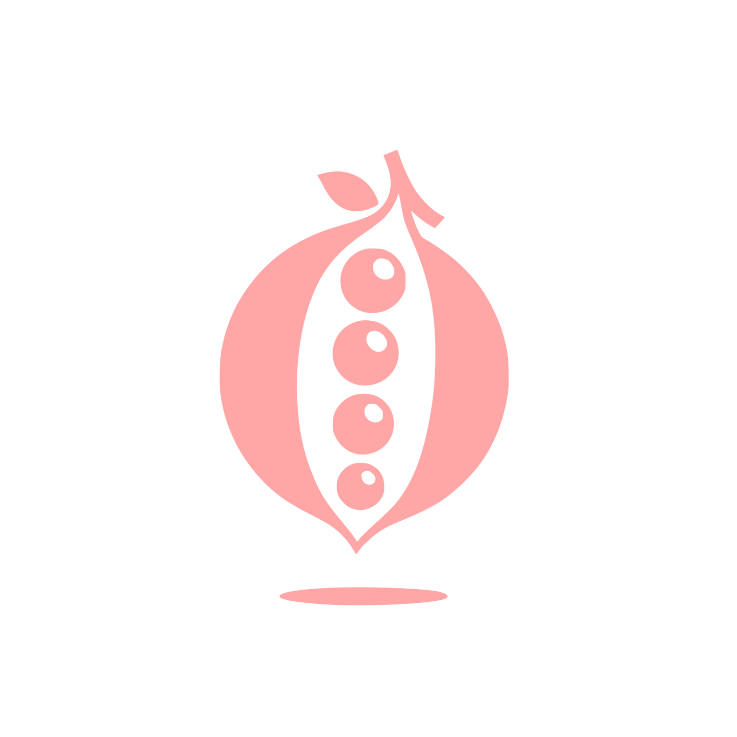 Pea Pod Vegetable Icon #ffa6a6