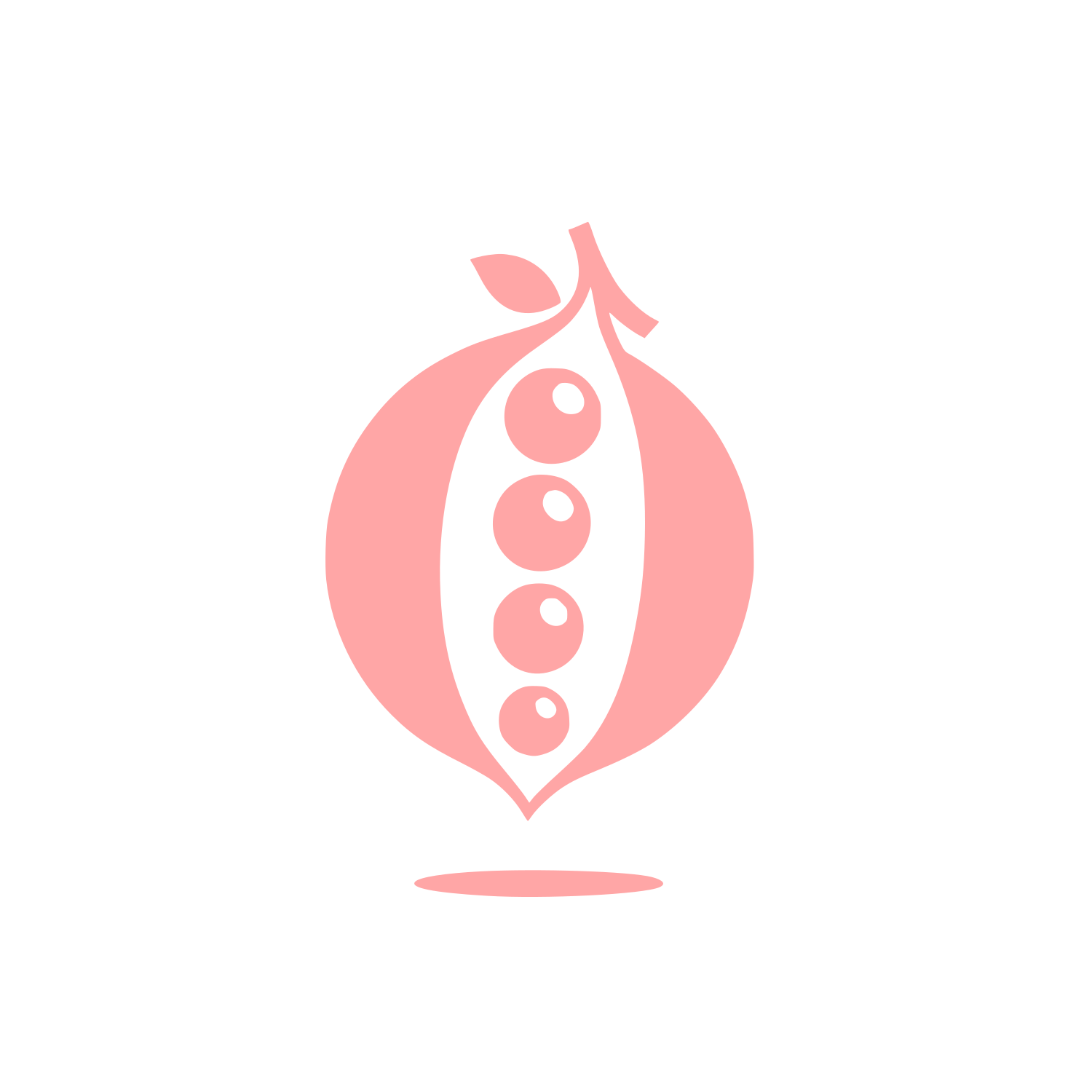 Pea Pod Vegetable Icon #ffa6a6