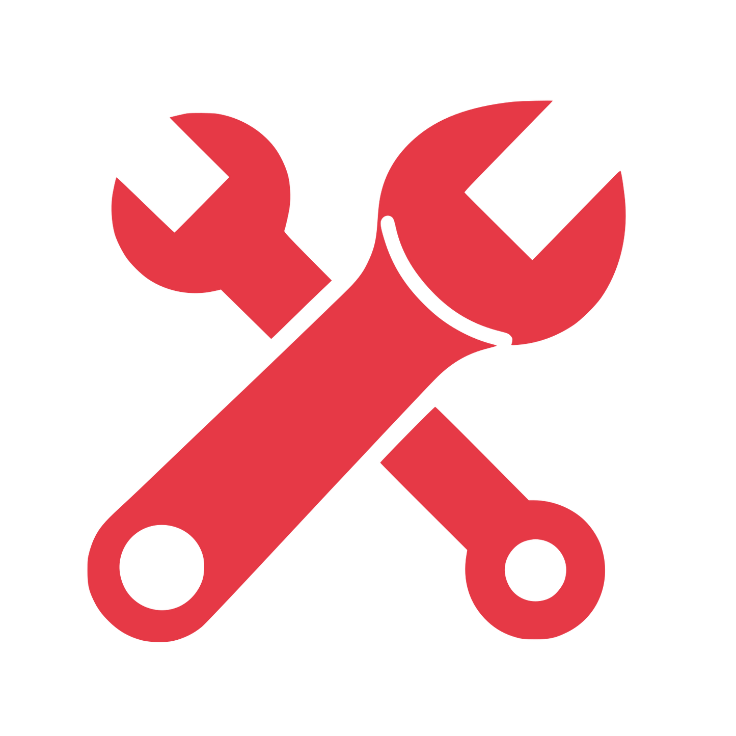 Crossed Wrenches Logo #E63946