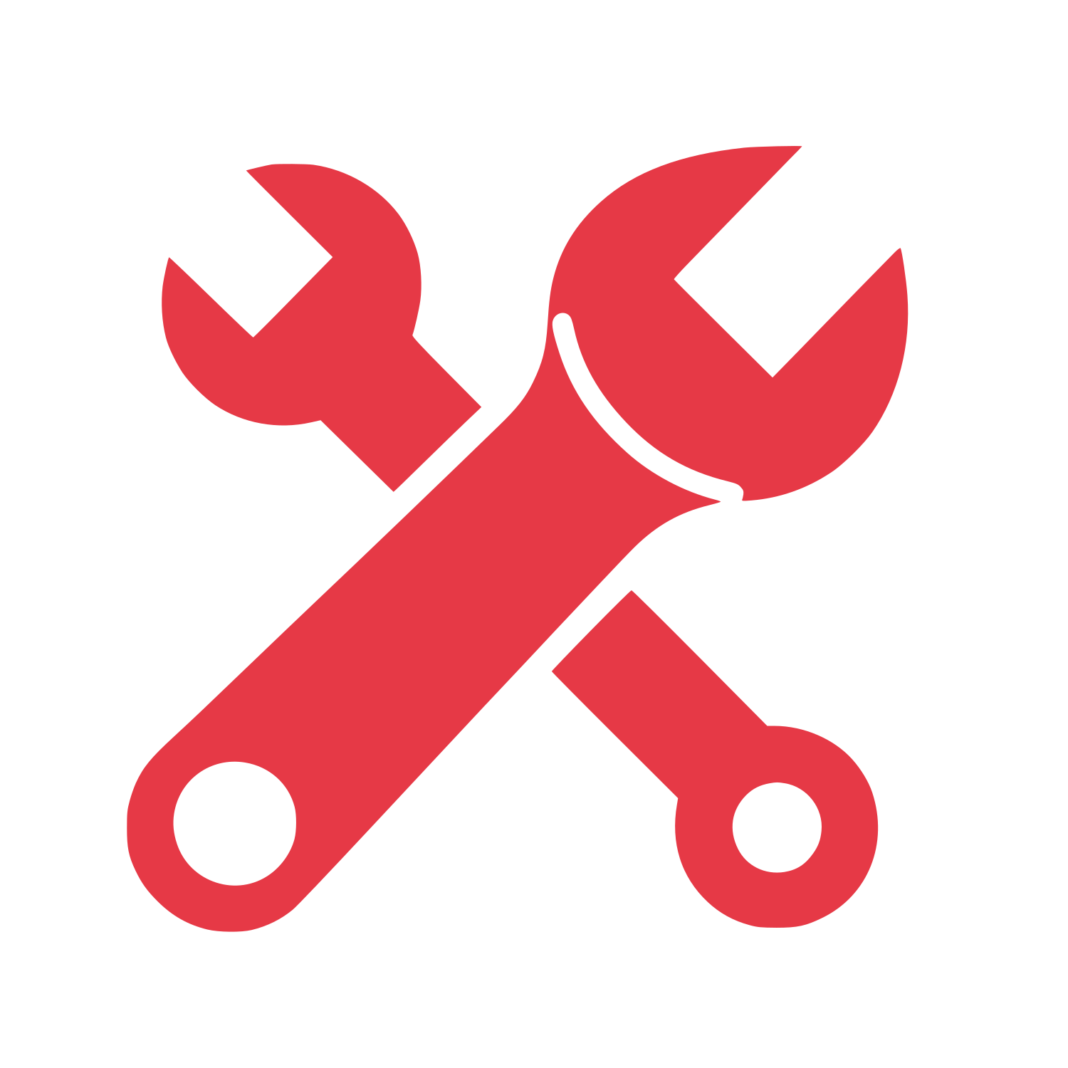 Crossed Wrenches Logo #E63946