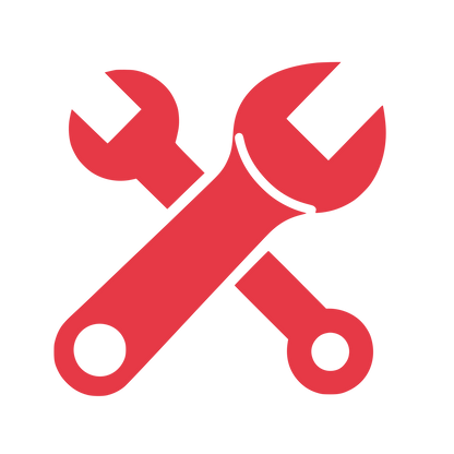 Crossed Wrenches Logo #E63946