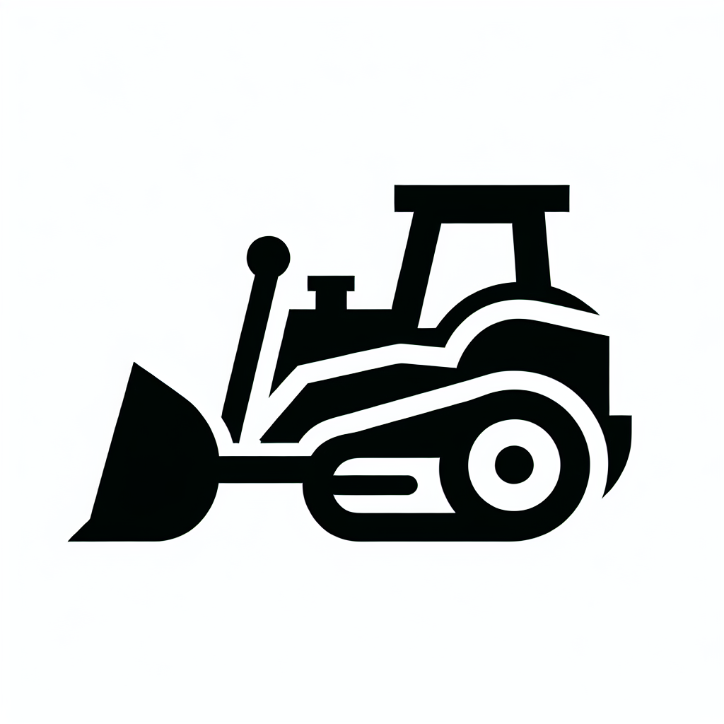 Bulldozer Silhouette Logo