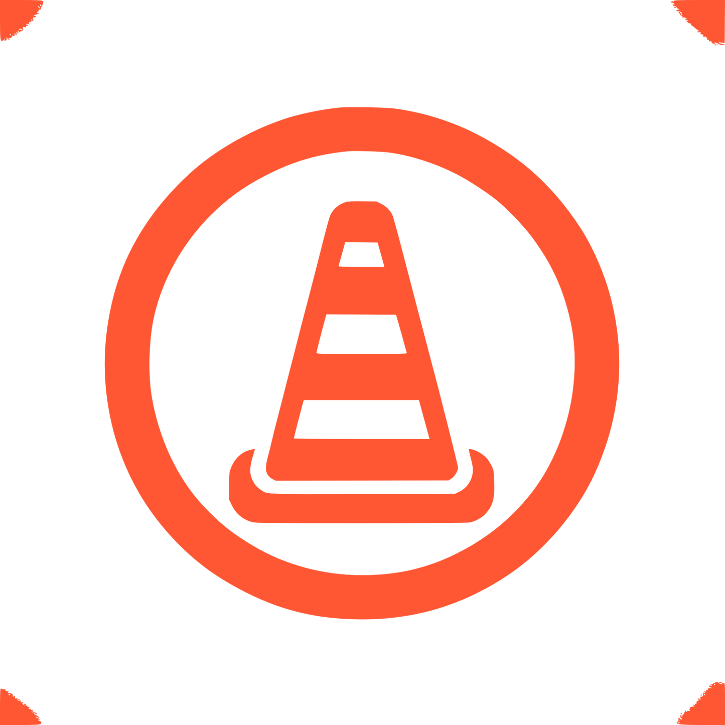 Traffic Cone Circle Logo #FF5733