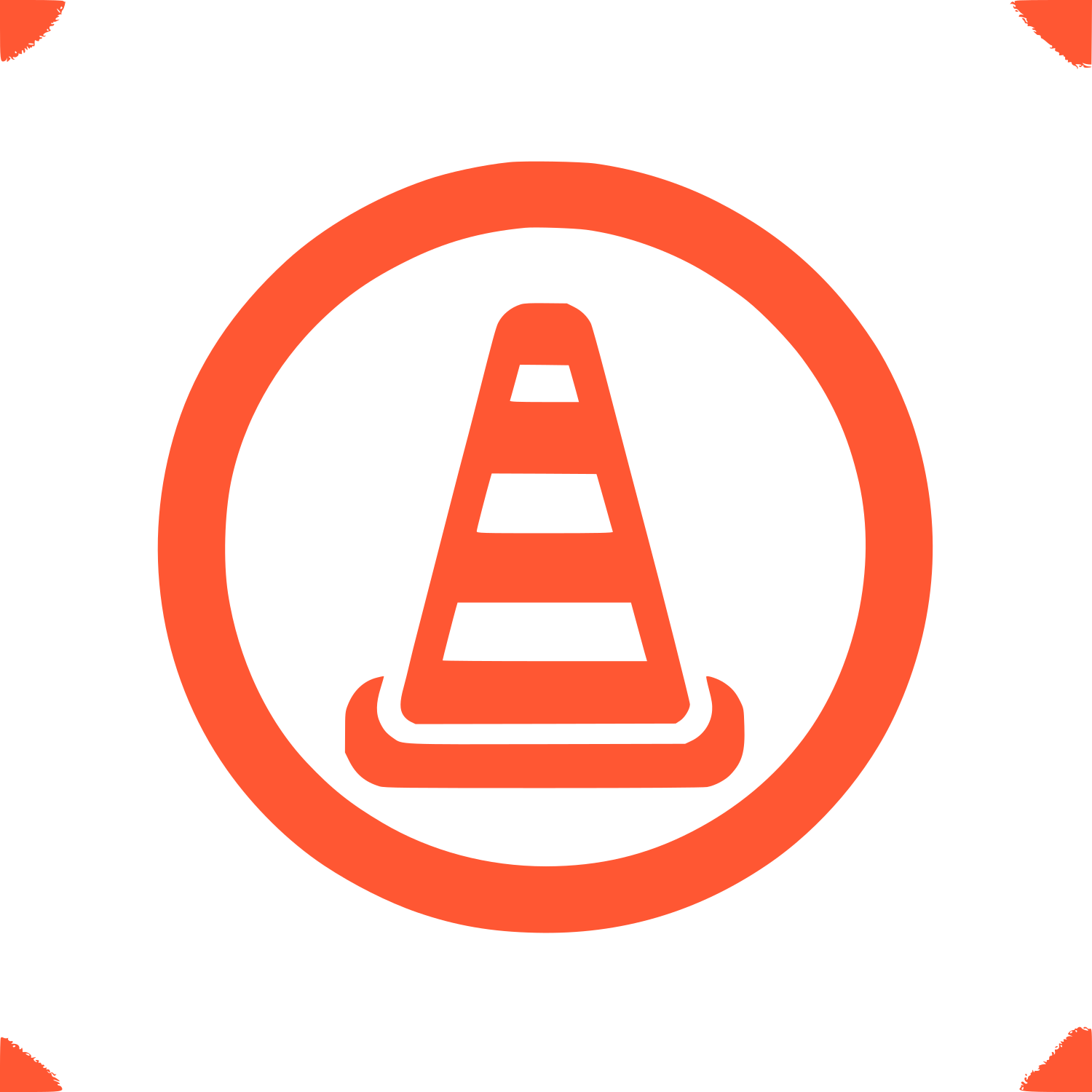 Traffic Cone Circle Logo #FF5733