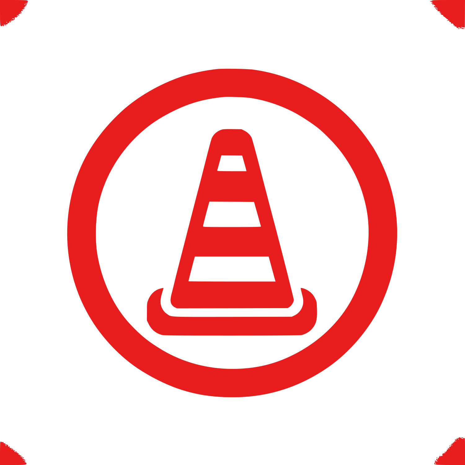 Traffic Cone Circle Logo #E81D1D