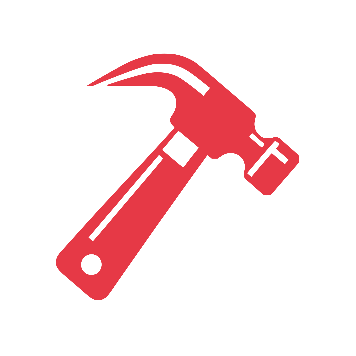 Hammer Silhouette Logo #E63946