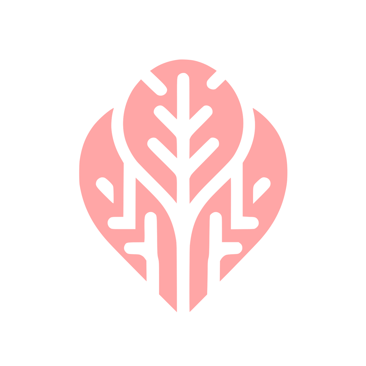Leaf Heart Logo #ffa6a6