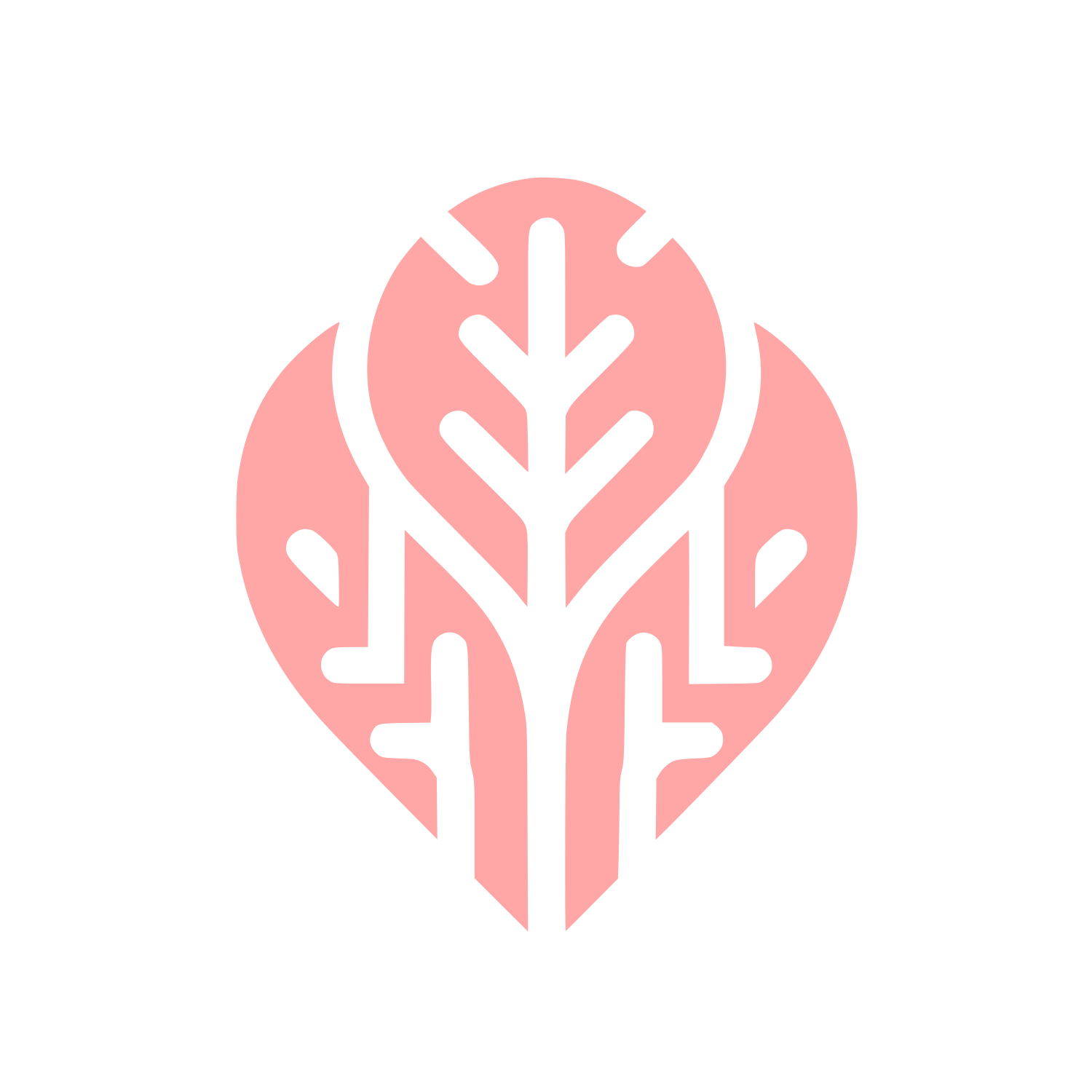 Leaf Heart Logo #ffa6a6