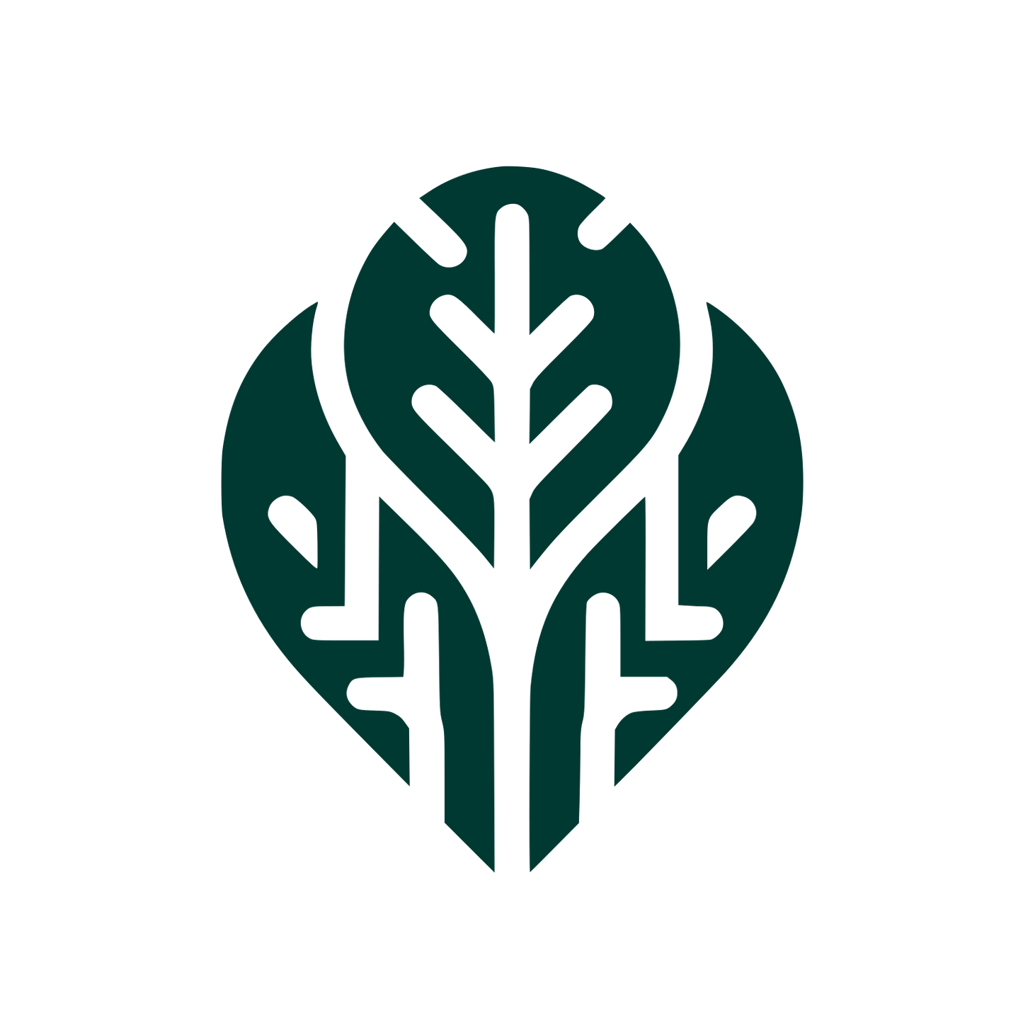 Leaf Heart Logo #003932