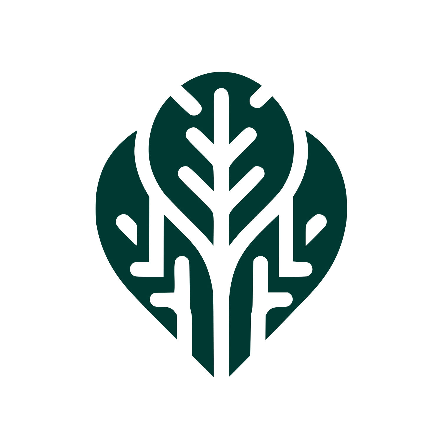 Leaf Heart Logo #003932