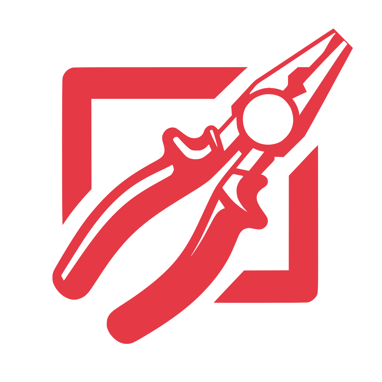 Pliers on Document Logo #E63946