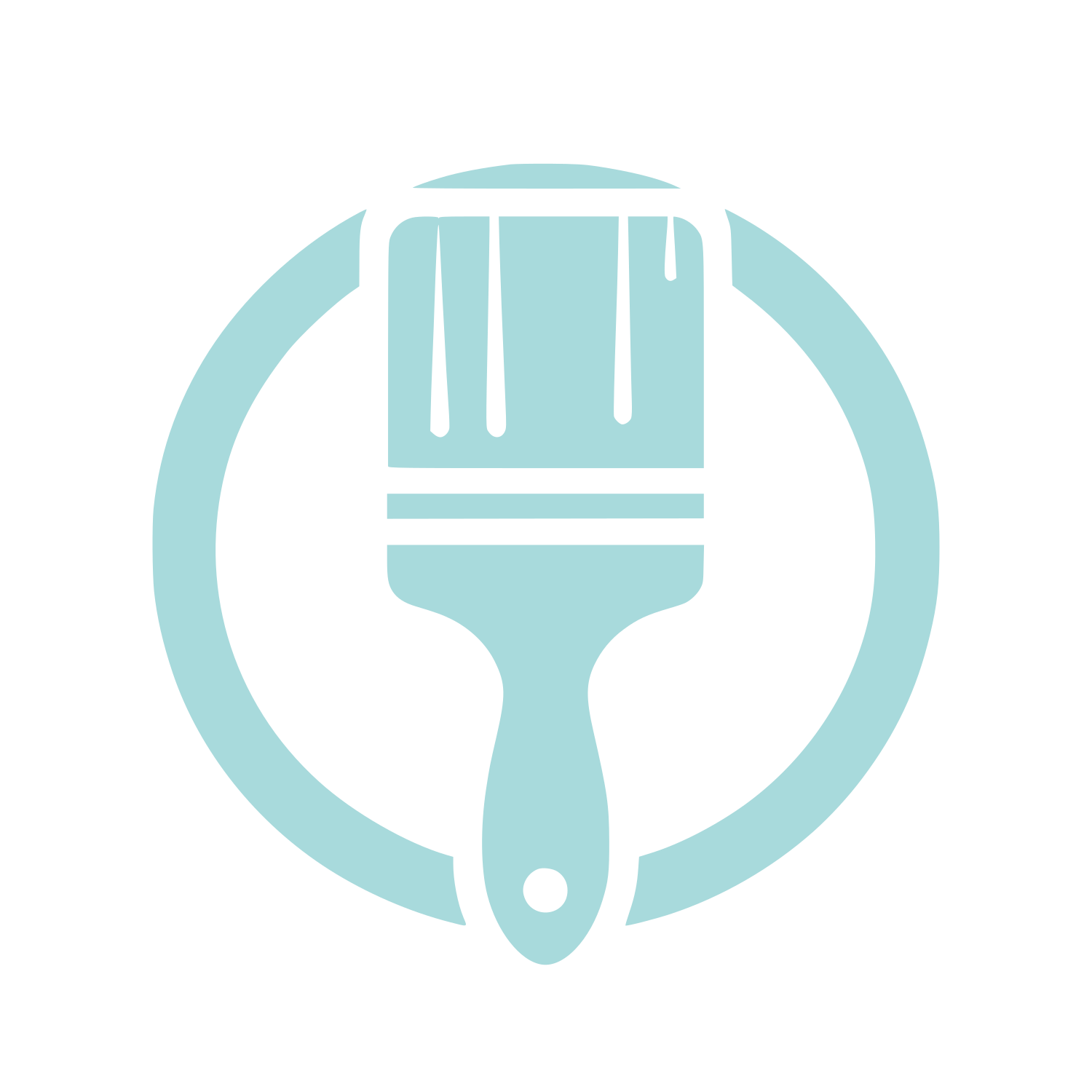 Paintbrush Circle Logo #A8DADC