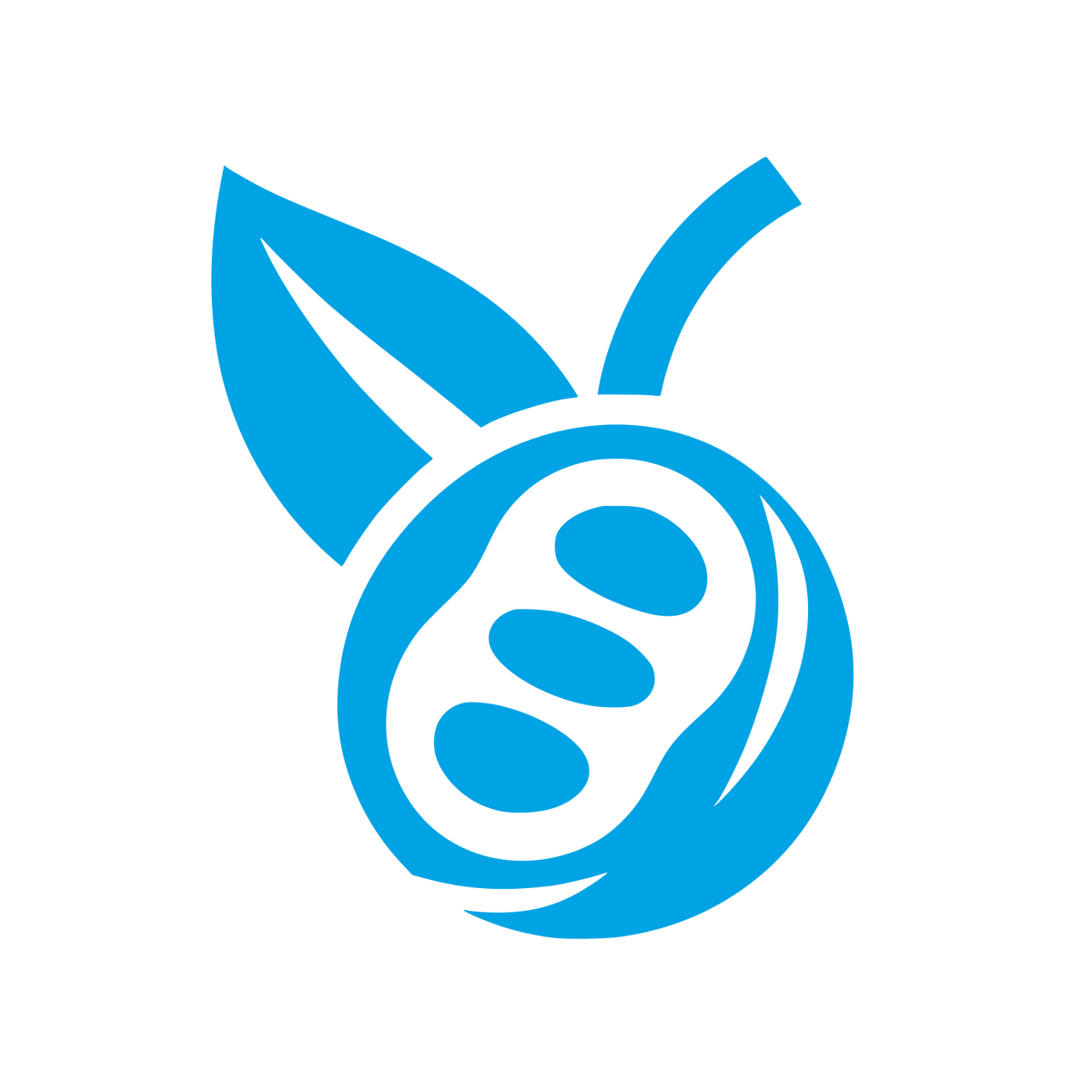 Leaf and Bean Logo #00a3e4