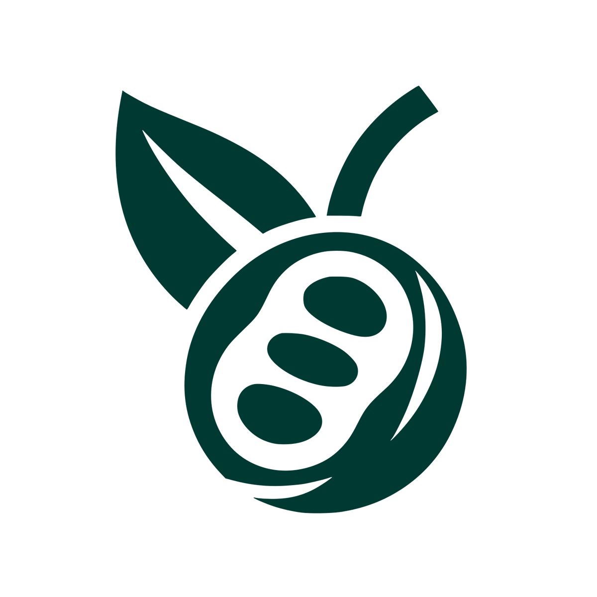 Leaf and Bean Logo #003932