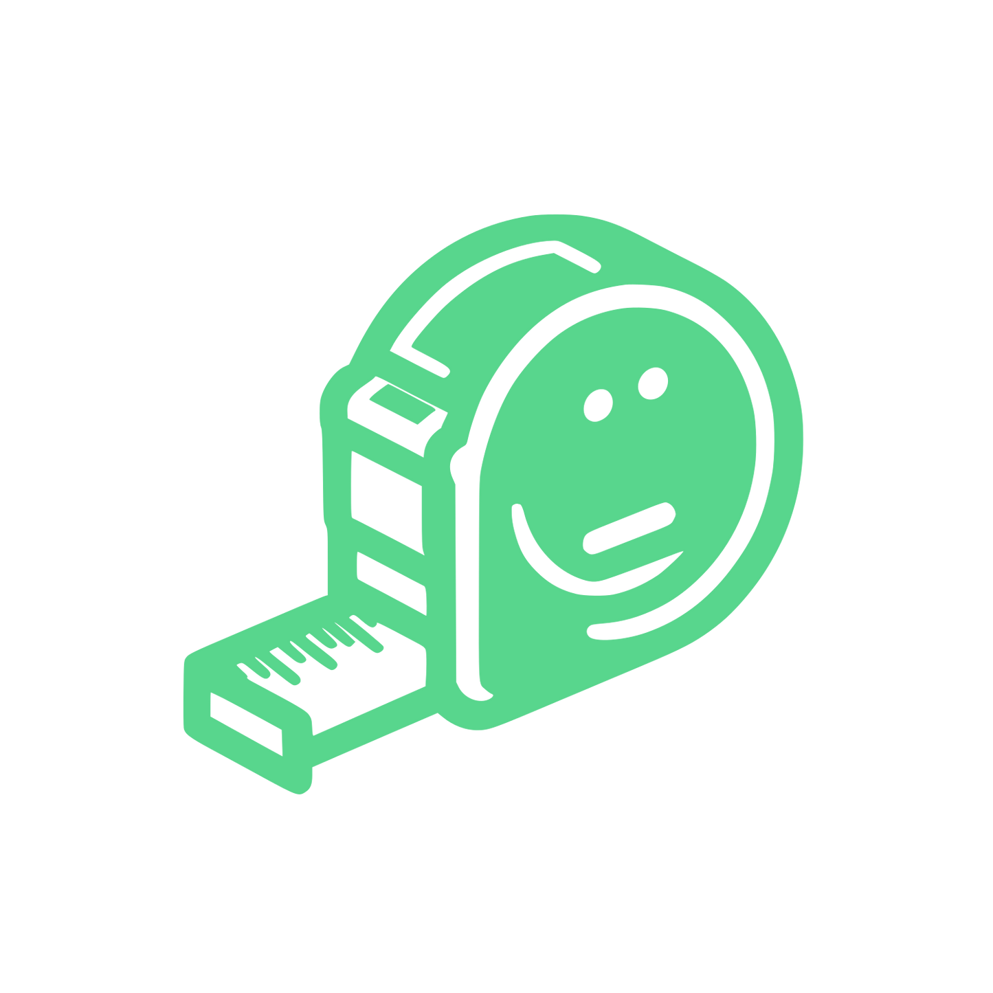 Smiling Tape Measure Logo #58D68D